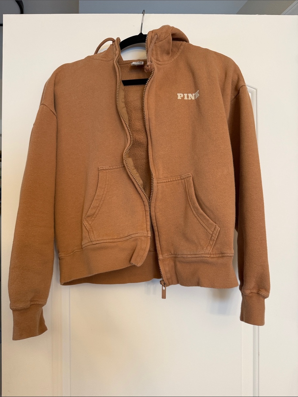 PINK Victoria's Secret Hooded Zip Sweatshirt in Rust